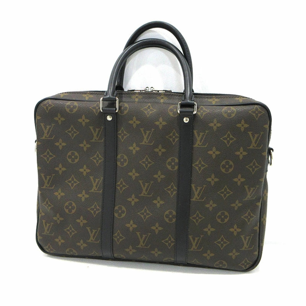 LOUIS VUITTON Monogram Porte documents Voyage Business Bag Briefcase Brown